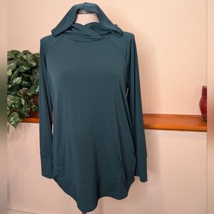 LuLaRoe Green Hooded Tunic Sweatshirt Women’s L Pocket Hoodie
